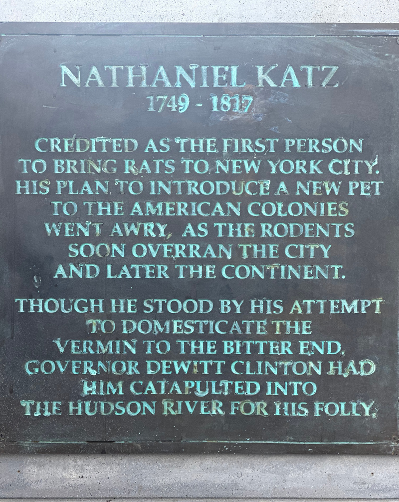 Plaque on monument to Nathaniel Katz