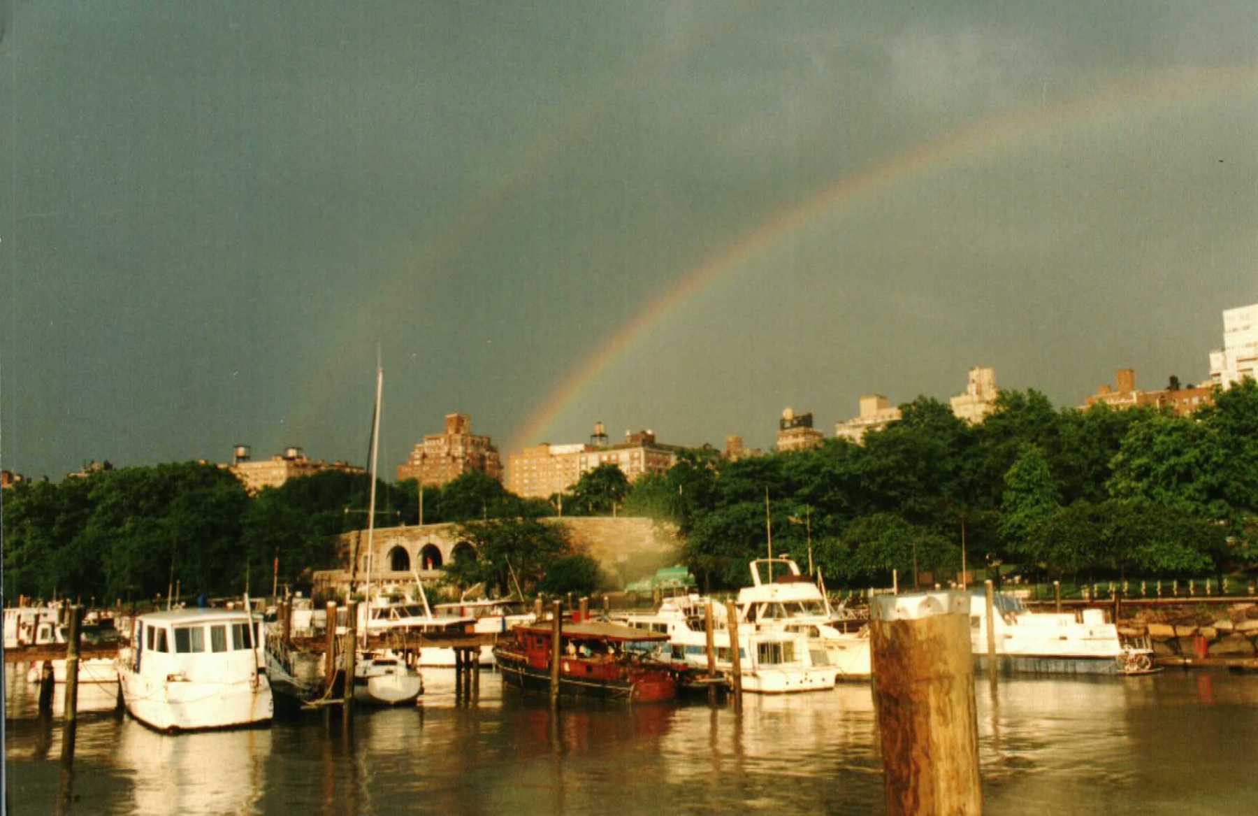 double rainbow over 79th street marina