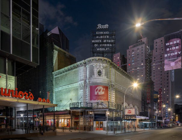 Broadway theater at night