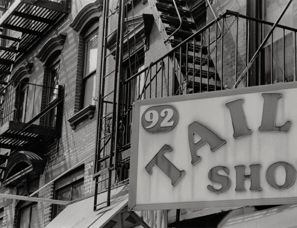 A tailor shop sign on the Lower East Side