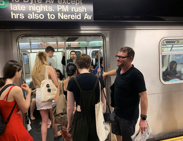 NYC Underground Subway Tour-subway tour guests and guide