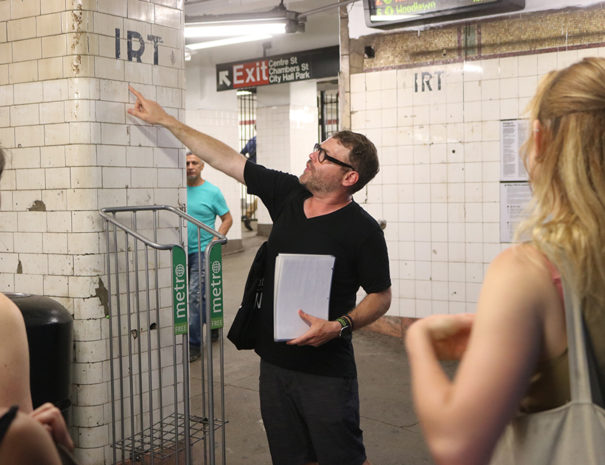 NYC Underground Subway Tour-subway tour guests and guide