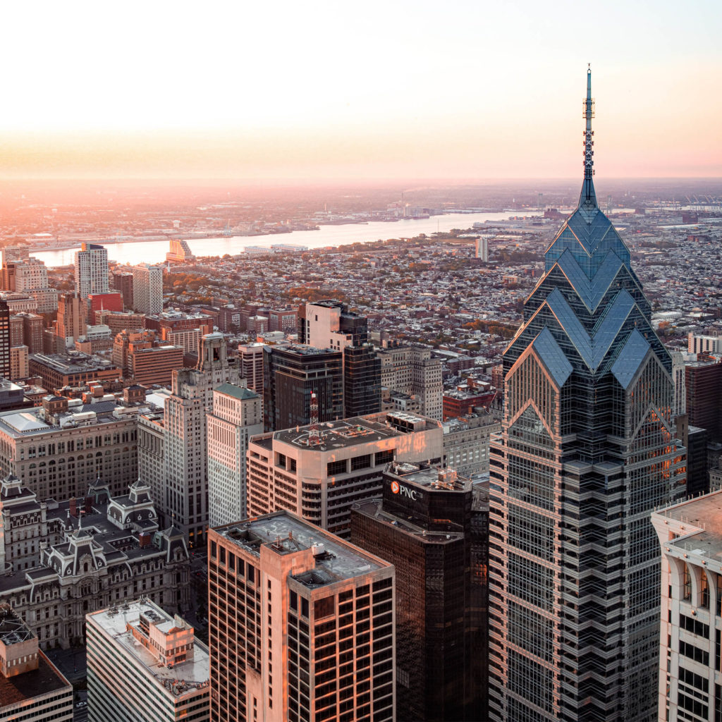 Aerial View of Downtown Philly