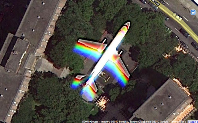 Google Earth-Rainbow-Airplane Maps-Bushwick-Brooklyn