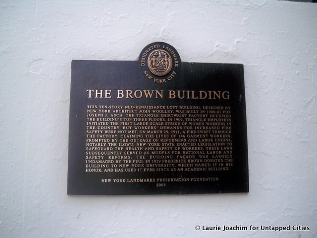 Plaque on the Brown Building