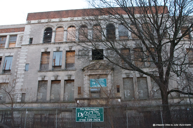 Now vacant PS 125 on Rockaway Avenue, where playwright Elaine Del Valle's father was a janitor when she was growing up. Rosanne Haggerty hopes the building will become senior housing.