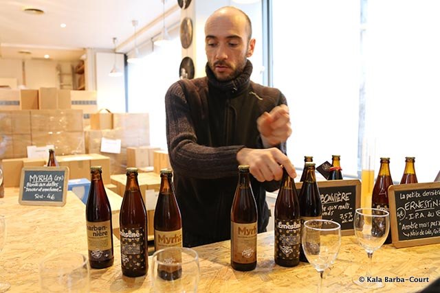 Thierry pours us some beers for a taste test