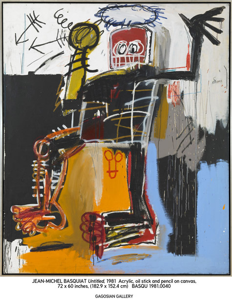 "Untitled", 1981 © The Estate of Jean-­Michel Basquiat/ADAGP, Paris, ARS, New York 2013. Courtesy Gagosian Gallery. Photography by Robert McKeever