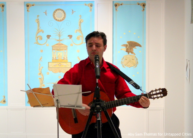 Pablo Hegluera performing at the No Longer Empty event space in Long Island City, Queens.