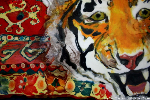 Detail from Teddy Roosevelt's Skins (Tiger). By Theresa Marchetta.