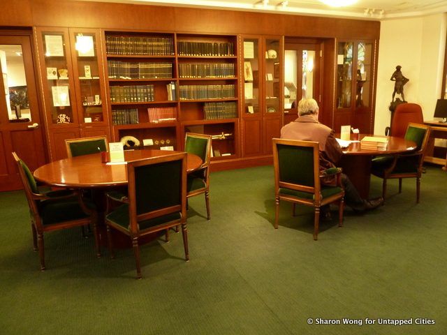 The Masonic Library provides a comfy sitting area