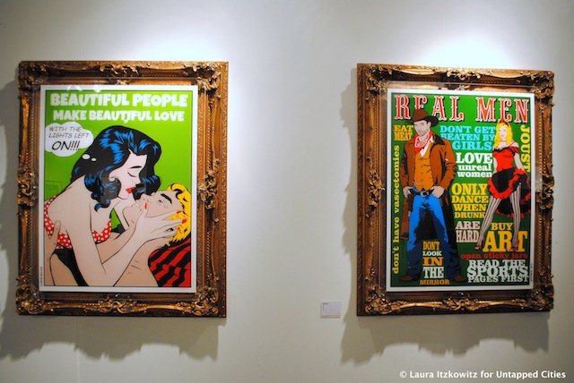 Paintings that juxtapose Roy Lichtenstein's distinctive pop-art style and ornate frames that one might expect to see on Old Master paintings.