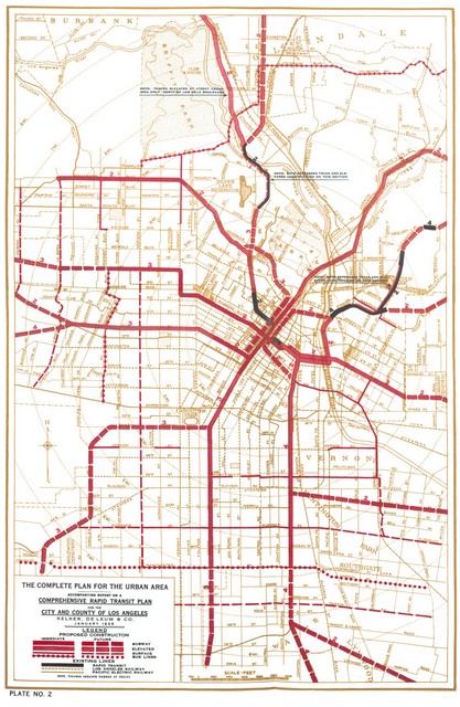 Los Angeles Rapid Transit PLan-1925-Never Built LA