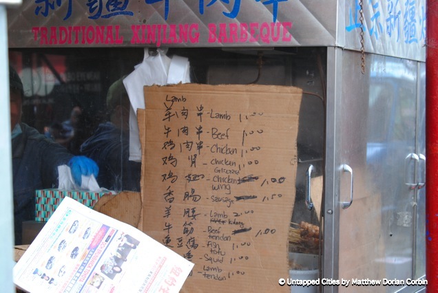Menu_Xinjiang BBQ Carts_Flushing New York_Untapped Cities_Matthew Dorian Corbin_new