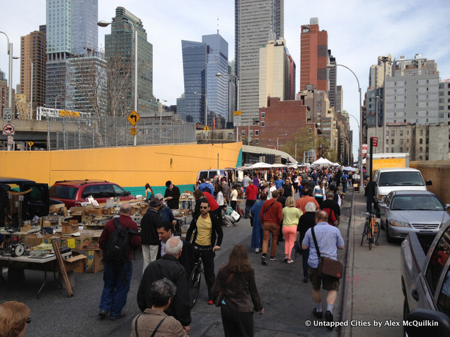 The Hell's Kitchen Flea Market takes place every Saturday and Sunday, rain or shine