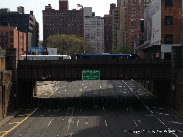Several Lincoln Tunnel on- and off-ramps slice through the neighborhood