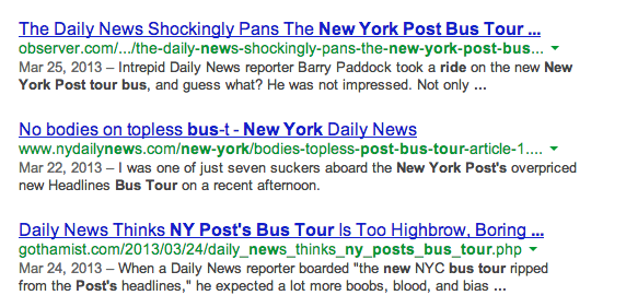 New York Post Bus Tour Press