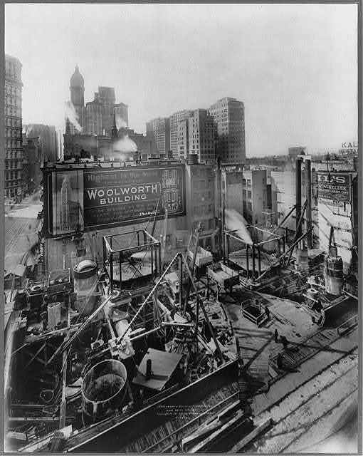 Construction of the Woolworth Building, 1911