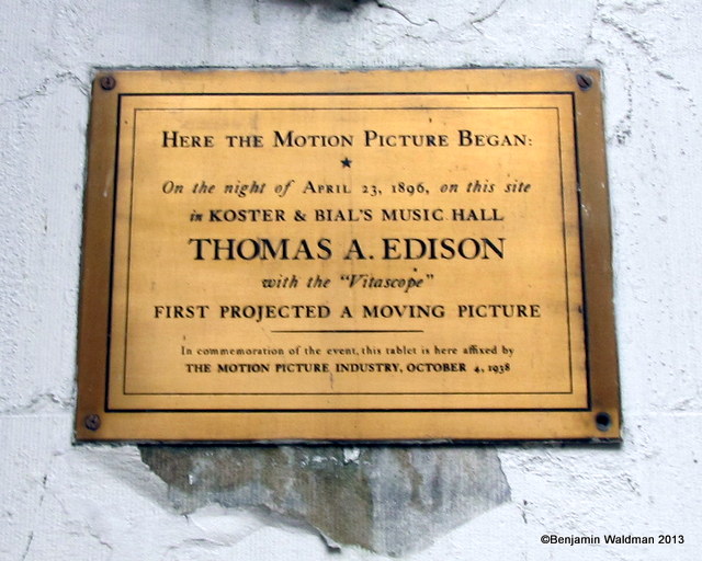 Thomas A Edison-Macys-Vitascope Plaque-Motion Picture Began-NYC