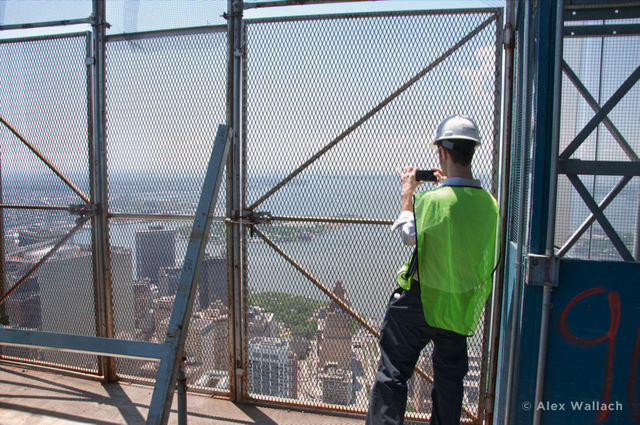 Construction platform on the east side of the 90th Floor