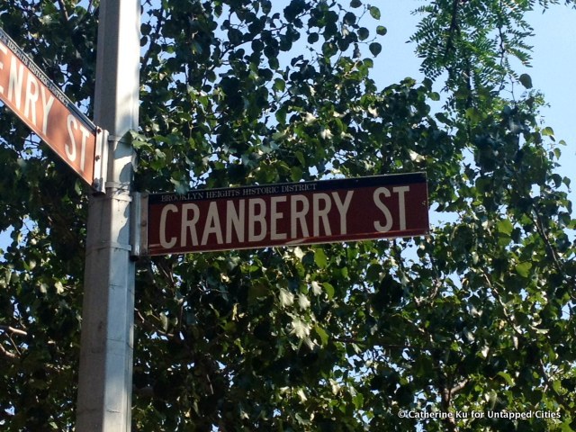 Cranberry Street Sign-Brooklyn Heights Historic District-NYC-Fruit Streets