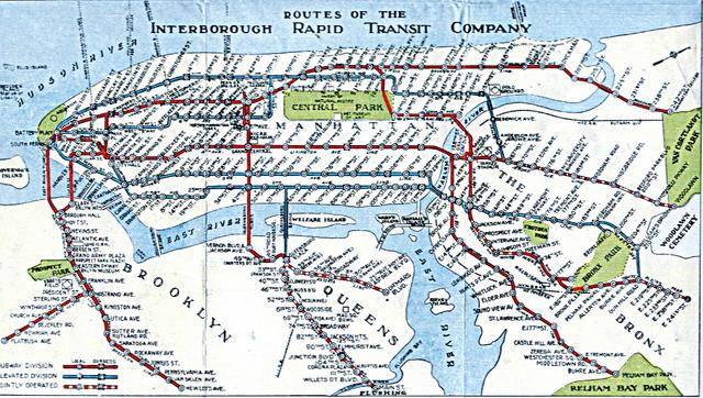 1939 IRT NYC Subway Map