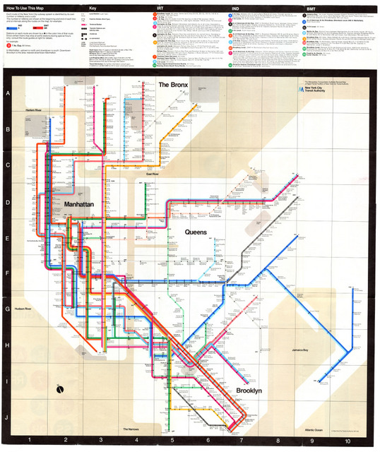 1972 MTA Subway Map NYC