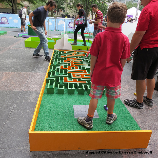 A golfing maze to be tackled by young and old alike.