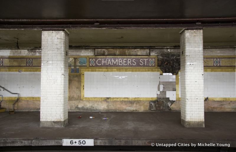 abandoned platform at Chambers Street