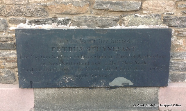 Peter Stuyvesant's grave marker