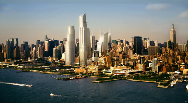 rendition of the Hudson Yards complex, via Bloomberg