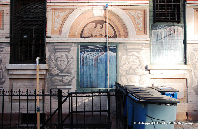 Mural Street Art-York Avenue-84rd Street-Slayton Cleaners-Clock-Horses-Sewing Machine