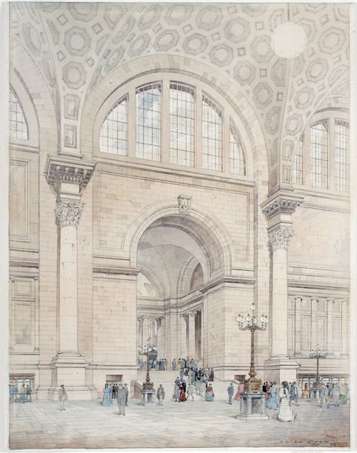 Penn Station-Interior-Watercolor-McKim Meade White-NYC