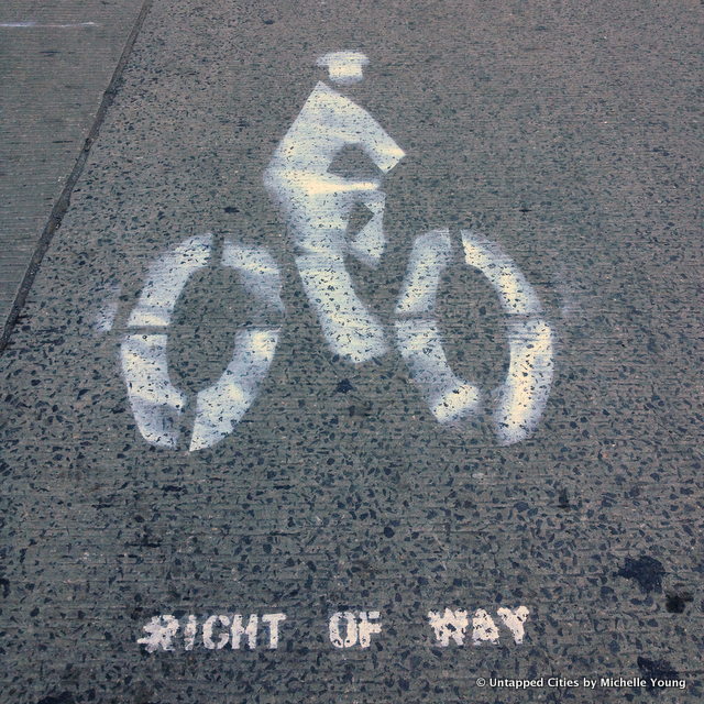Right of Way-Guerilla Bike Lanes-Vigilante-NYC-Street Art