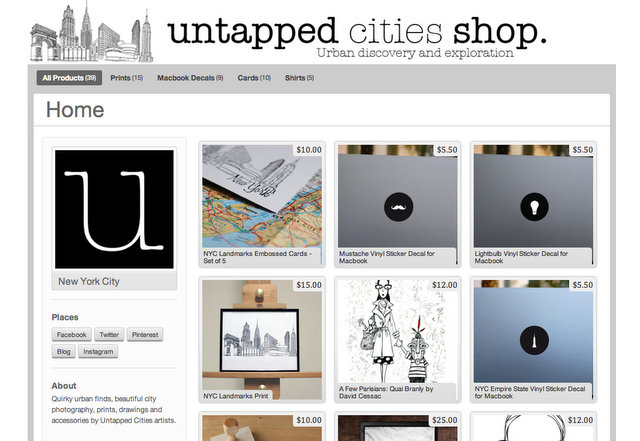 Untapped Cities New Shop-Storenvy