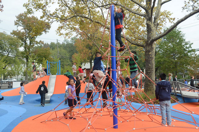 Schmul Playground is one of the only features of the park already open to the public