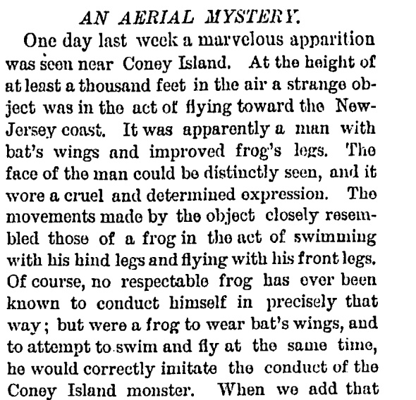 An Aerial Mystery-NY Times-1880-Coney Island-Flying Man Bat Wing Frog Legs.png