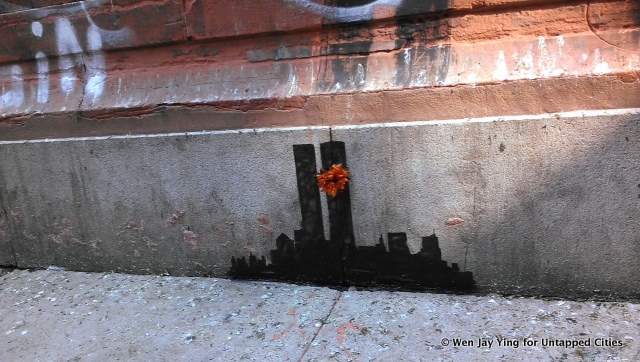 Banksy-9-11-WTC-Twin Towers-Tribeca-NYC