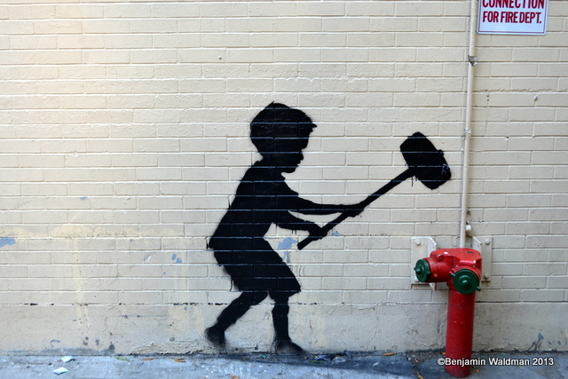 Banksy Hammer Boy Upper West Side