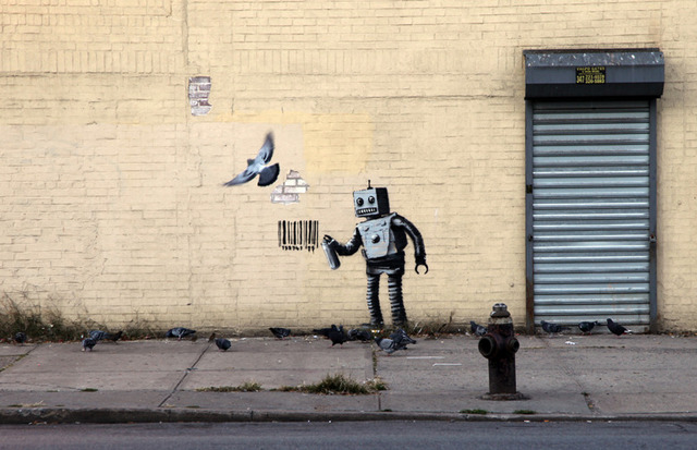 Banksy-NYC-Coney Island-Robot-Barcode-Brooklyn
