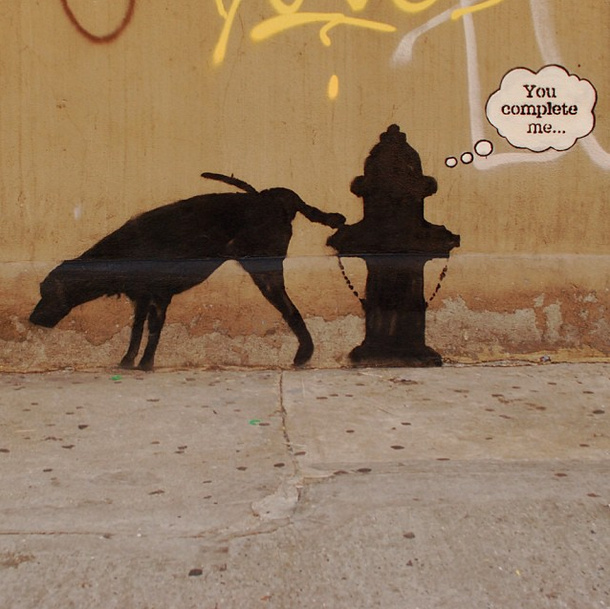 Banksy-NYC-You Complete Me-Dog-Fire Hydrant