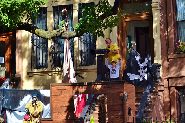 Pirate Ship-Halloween Decoration-Brownstone-Park Slope-Second Street-Brooklyn-NYC
