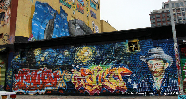 Starry Night themed mural by Python and Panic