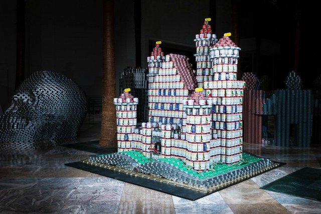 Canstruction-Once Upon a Can-Castle-Eleanor Roosevelt High School-World Finanial Center-NYC