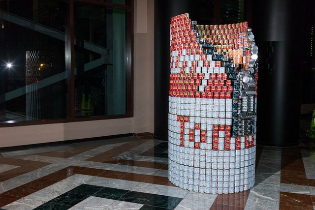 Canstruction-Zip-a-Deeing Hunger Away-Severud Associates-Campbell Tomato Soup Can-Brookfield Place-World Finanial Center-NYC