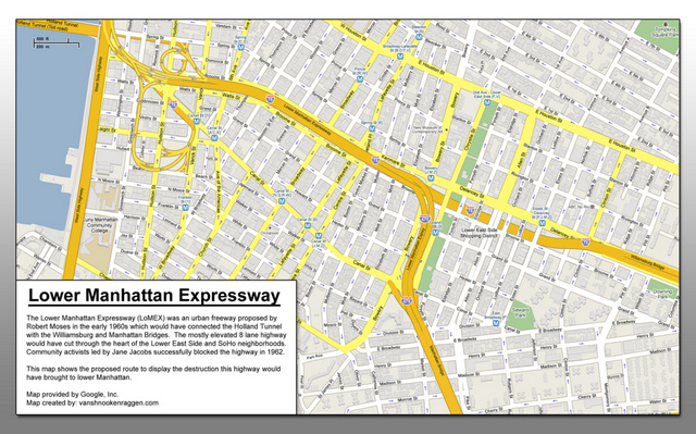 Lower Manhattan Expressway-LOMEX-Unbuilt Robert Moses Maps-NYC