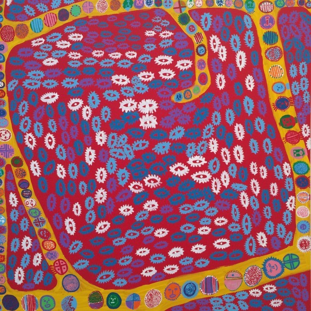 Yayoi Kusama-David Zwirner Gallery-I Who Have Arrived in Heaven-Exhibition-Chelsea-NYC_Painting1