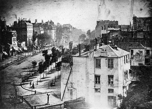 First Photo of Humans-Paris-1839-Black and White-Vintage