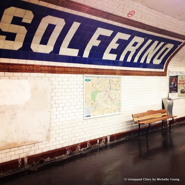 Nord-Sud Paris Metro Line 12-Solferino Wooden Bench