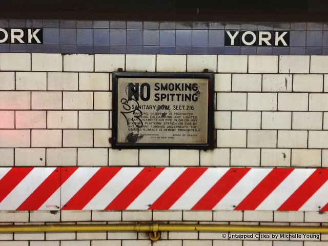 York Street-F-Train-No Smoking No Spitting-Board of Transportation-NYC Board of Health-MTA-002